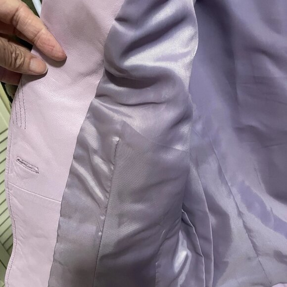 CLOTHES BY REVUE Liliac 100% Lamb Leather 3/4 Length Sleeve Short Jacket Sz M - Picture 6 of 7